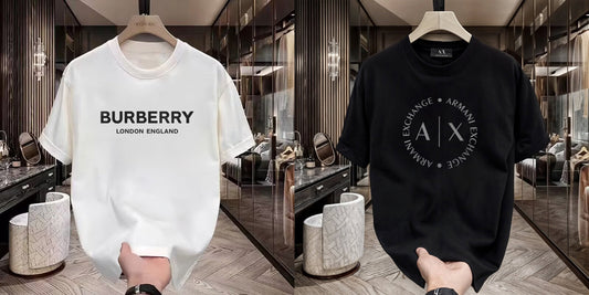 Men's Premium Selling T-Shirt (BD-BURBERRY LE + Armani Round)
