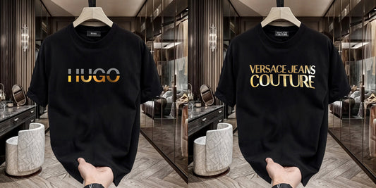 Men's Premium Selling T-shirt (BD-HUGO GOLD+Versace)