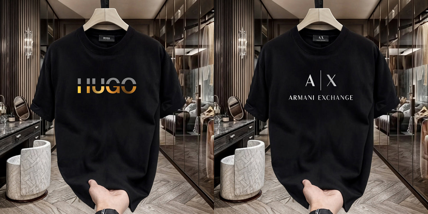 Men's Premium Selling T-shirt (BD-HUGO GOLD+AX White)