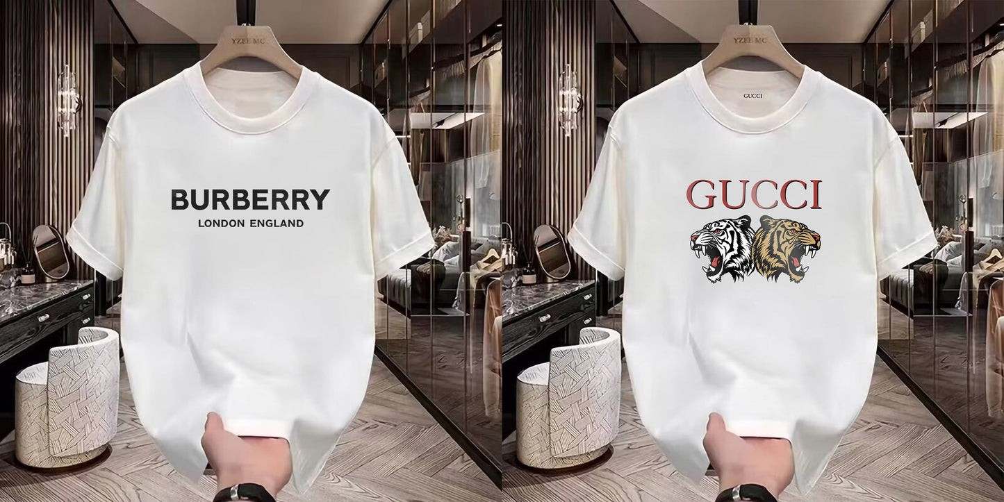 Men's Premium Selling T-Shirt (BD-BURBERRY LE +Gucci Tiger)