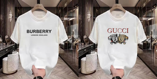 Men's Premium Selling T-Shirt (BD-BURBERRY LE +Gucci Tiger)