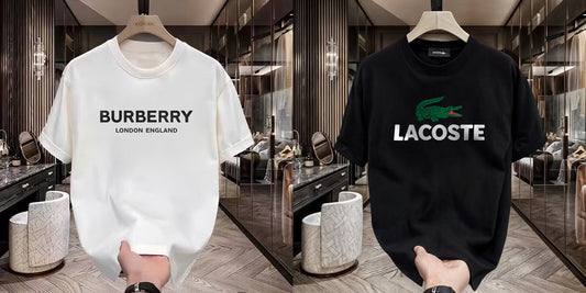 Men's Premium Selling T-Shirt (BD-BURBERRY LE +Lacoste)