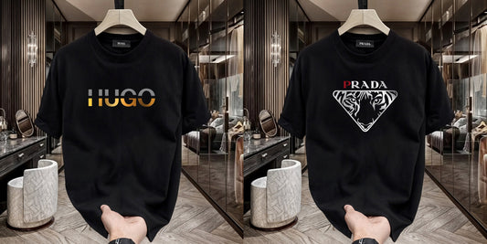 Men's Premium Selling T-Shirts (BD-HUGO GOLD+Prada)