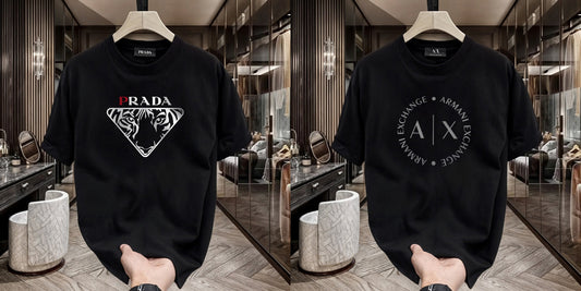Men's Premium Selling T-shirt (BD-PRADA+ARMANI ROUND)