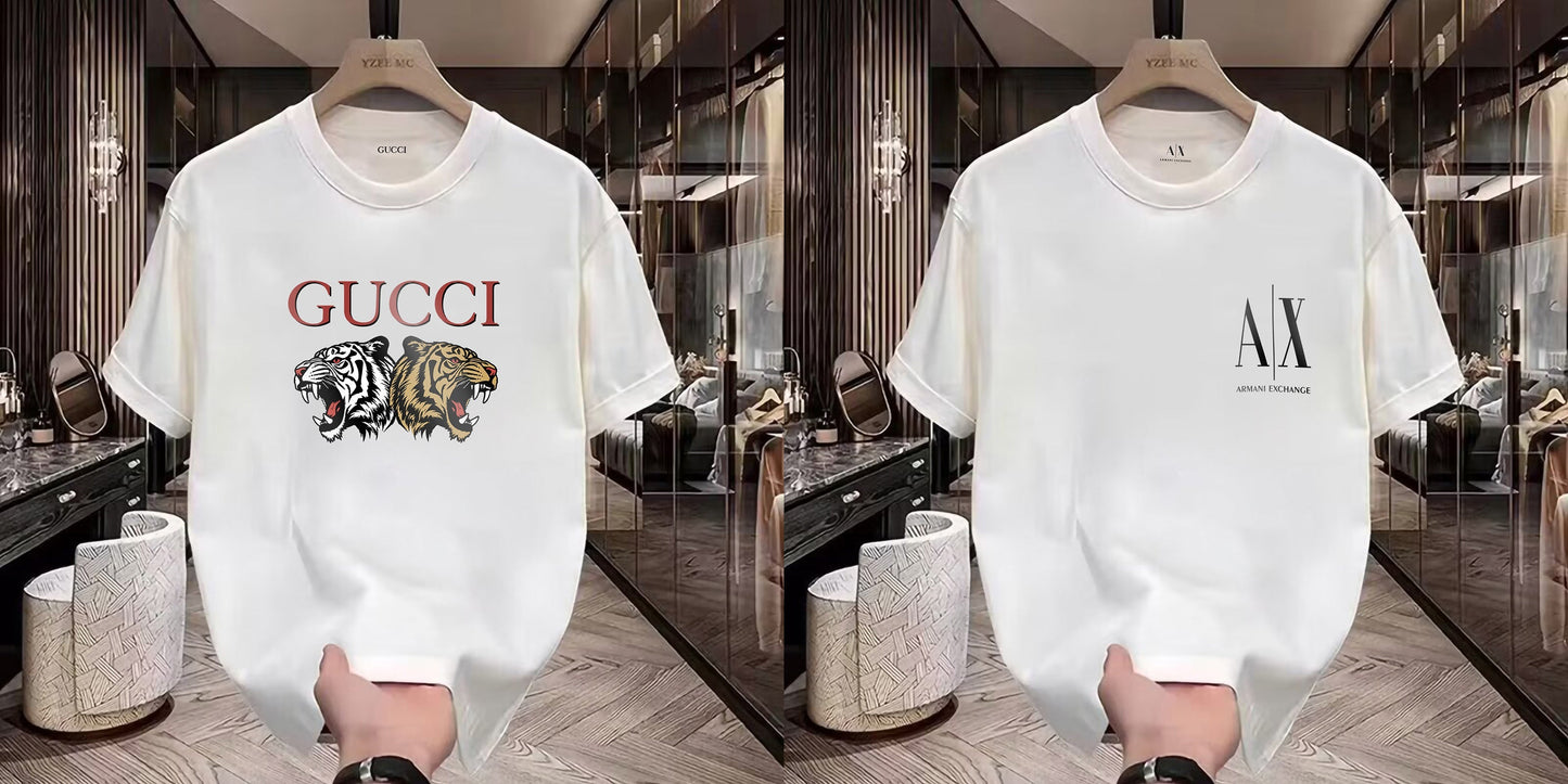 Men's Premium Selling T-Shirts (BD-GUCCI TIGER+SMALL AX BLACK)