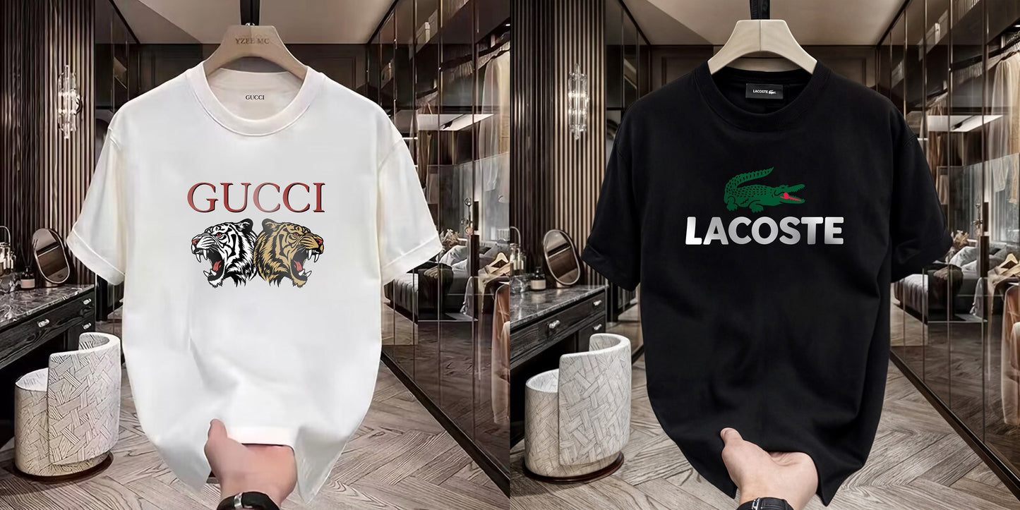 Men's Premium Selling T-Shirts (BD-GUCCI TIGER+LACOSTE)