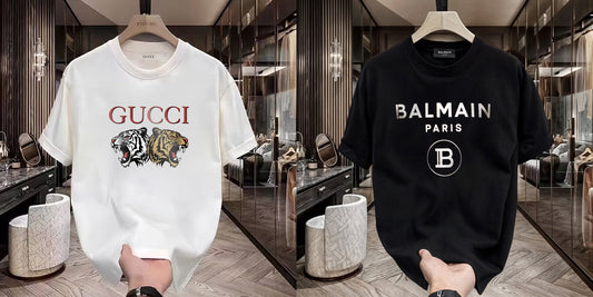 Men's Premium Selling T-Shirts (BD-GUCCI TIGER+BALMAIN SILVER)