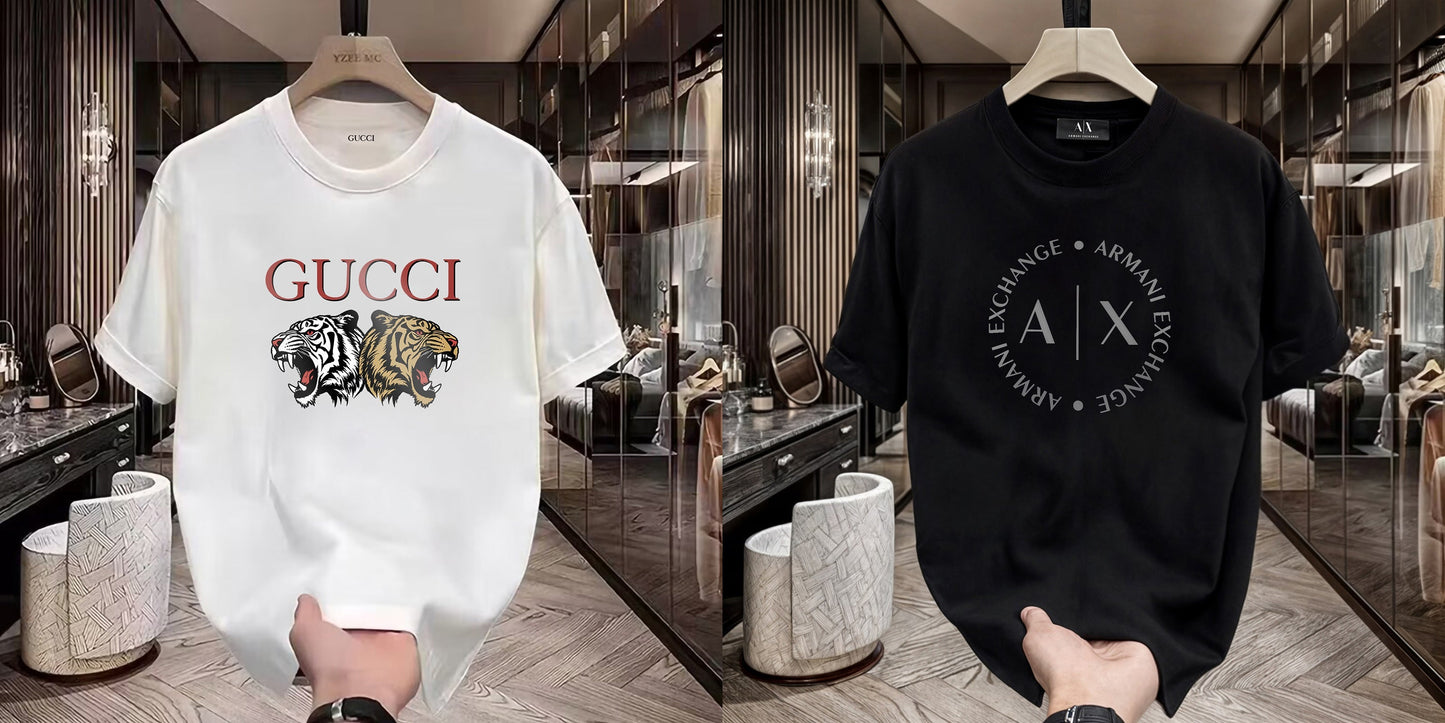 Men's Premium Selling T-Shirts (BD-GUCCI TIGER+ARMANI ROUND)