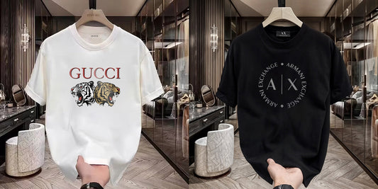 Men's Premium Selling T-Shirts (BD-GUCCI TIGER+ARMANI ROUND)