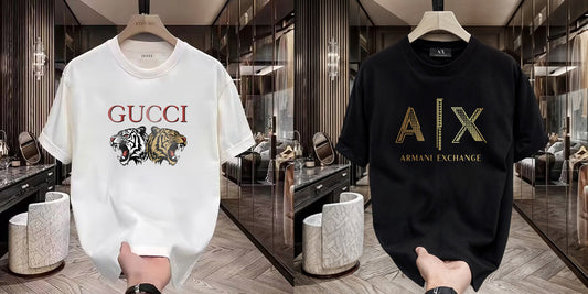 Men's Premium Selling T-Shirts (BD-GUCCI TIGER+AX GOLD)