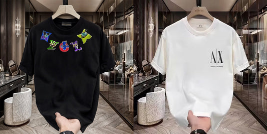 Men's Premium Selling T-Shirt (BD-LV Multi + Small AX Black)