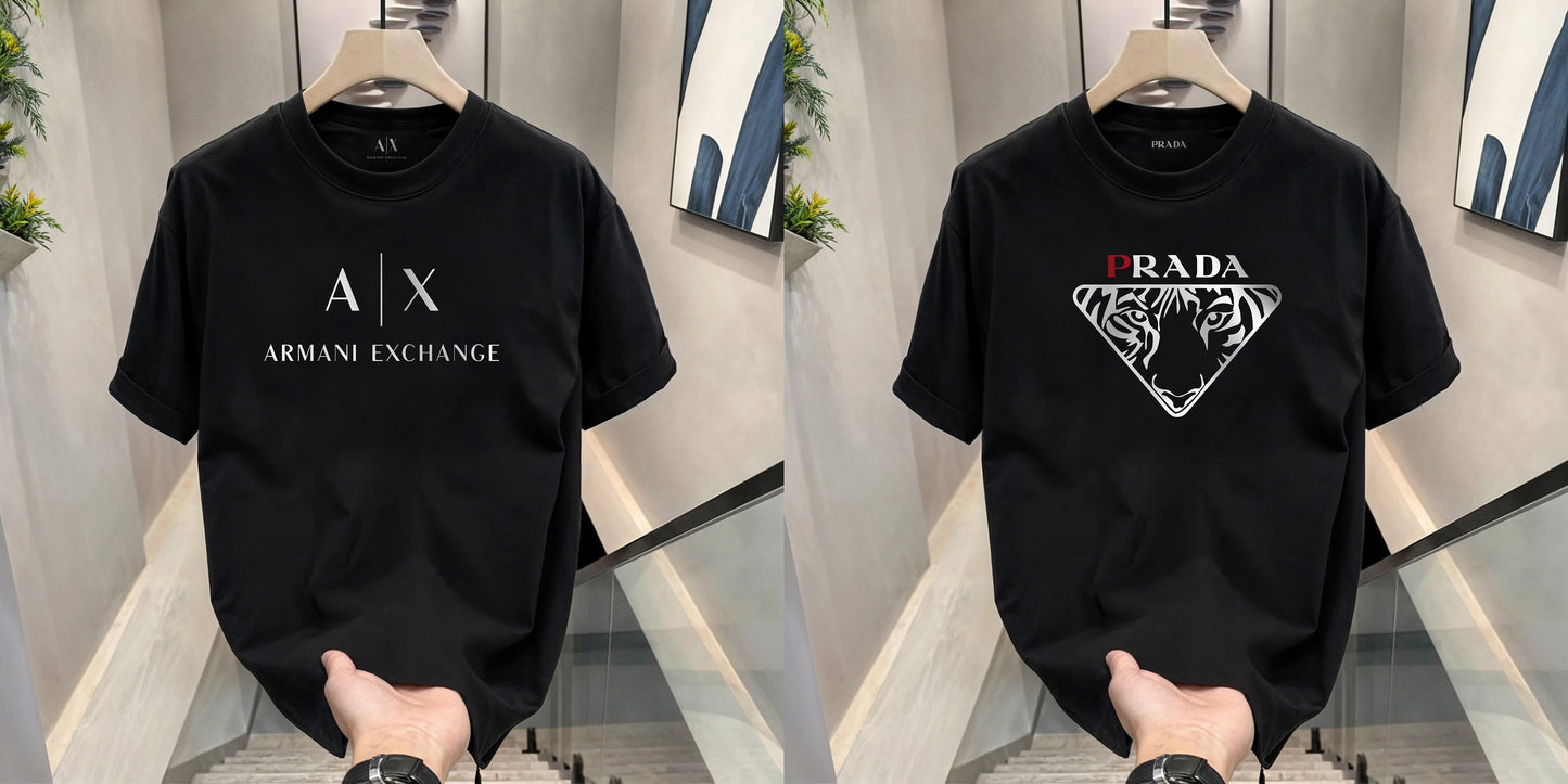Men's Premium Selling T-Shirts (BD-AX White+ Prada)