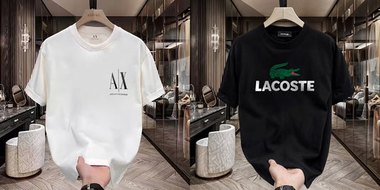 Men's Premium Selling T-Shirts (BD-SMALL AX BLACK+LACOSTE)