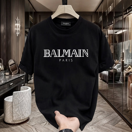 Men's Premium Selling T-Shirts (BD-BALMAIN WHITE+ARMANI ROUND)