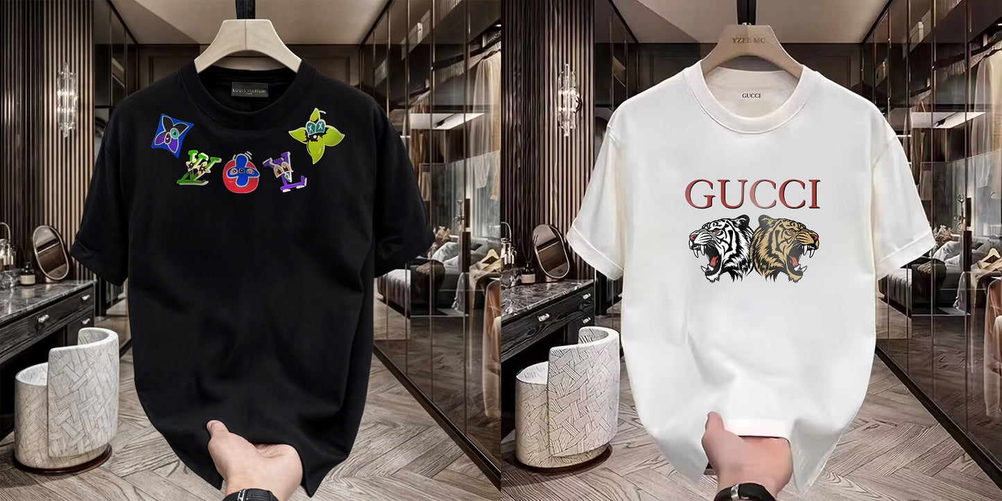 Men's Premium Selling T-Shirt (BD-LV Multi +Gucci Tiger)