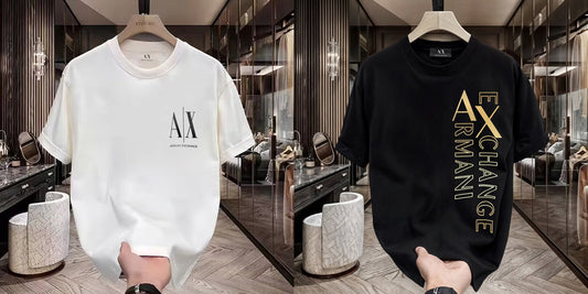 Men's Premium Selling T-Shirts (BD-SMALL AX BLACK+ARMANI EXCHANGE)