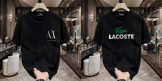 Men's Premium Selling T-Shirts (BD-SMALL AX WHITE+LACOSTE)