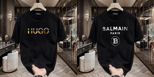 Men's Premium Selling T-Shirts (BD-HUGO GOLD+Balmain Silver)