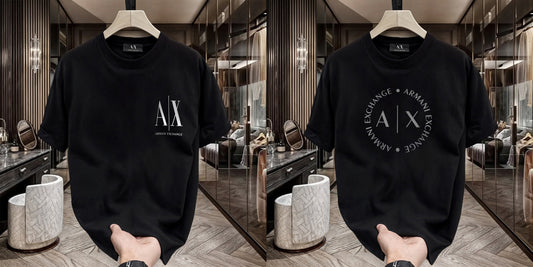 Men's Premium Selling T-Shirts (BD-SMALL AX WHITE+ARMANI ROUND)