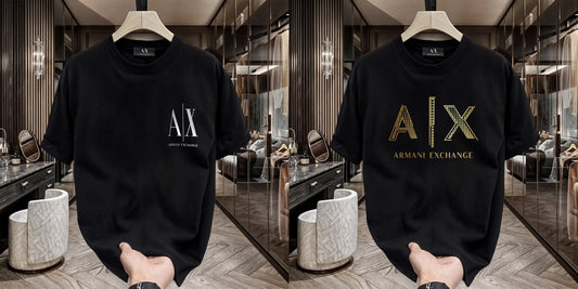 Men's Premium Selling T-Shirts (BD-SMALL AX WHITE+AX GOLD)