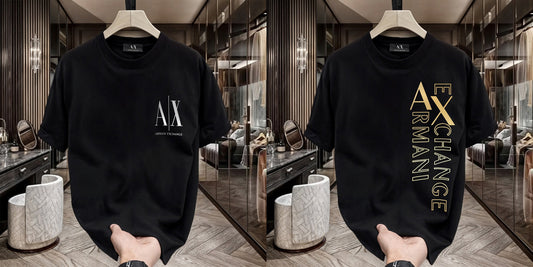 Men's Premium Selling T-Shirts (BD-SMALL AX WHITE+ARMANI EXCHANGE)