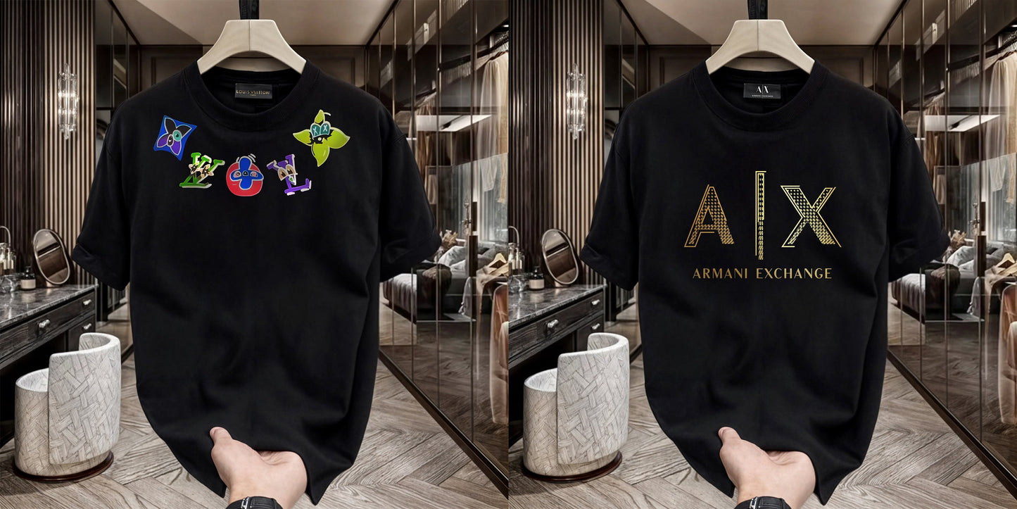 Men's Premium Selling T-Shirt (BD-LV Multi +AX Gold)