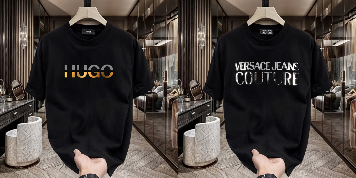Men's Premium Selling T-Shirts (BD-HUGO GOLD+Versace Silver)
