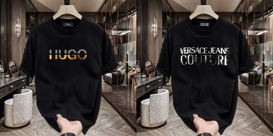 Men's Premium Selling T-Shirts (BD-HUGO GOLD+Versace Silver)