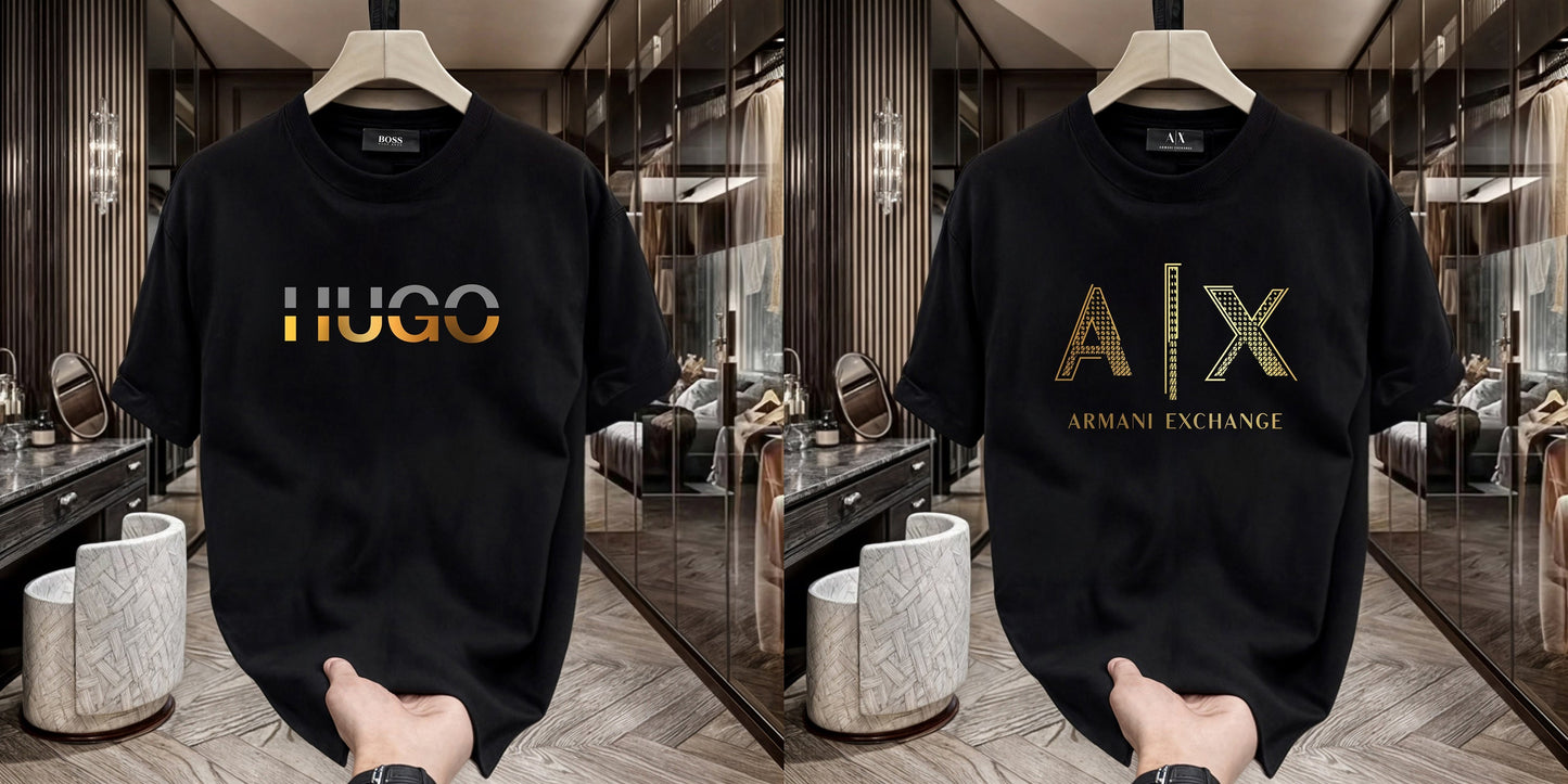 Men's Premium Selling T-Shirts (BD-HUGO GOLD+AX Gold)