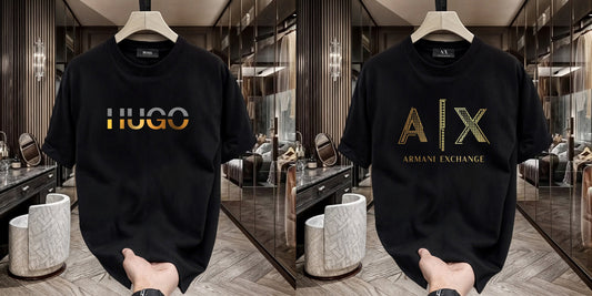 Men's Premium Selling T-Shirts (BD-HUGO GOLD+AX Gold)