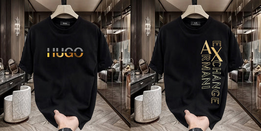 Men's Premium Selling T-Shirts (BD-HUGO GOLD+Armani Exchange)
