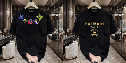Men's Premium Selling T-Shirt (BD-LV Multi +Balmain Gold)