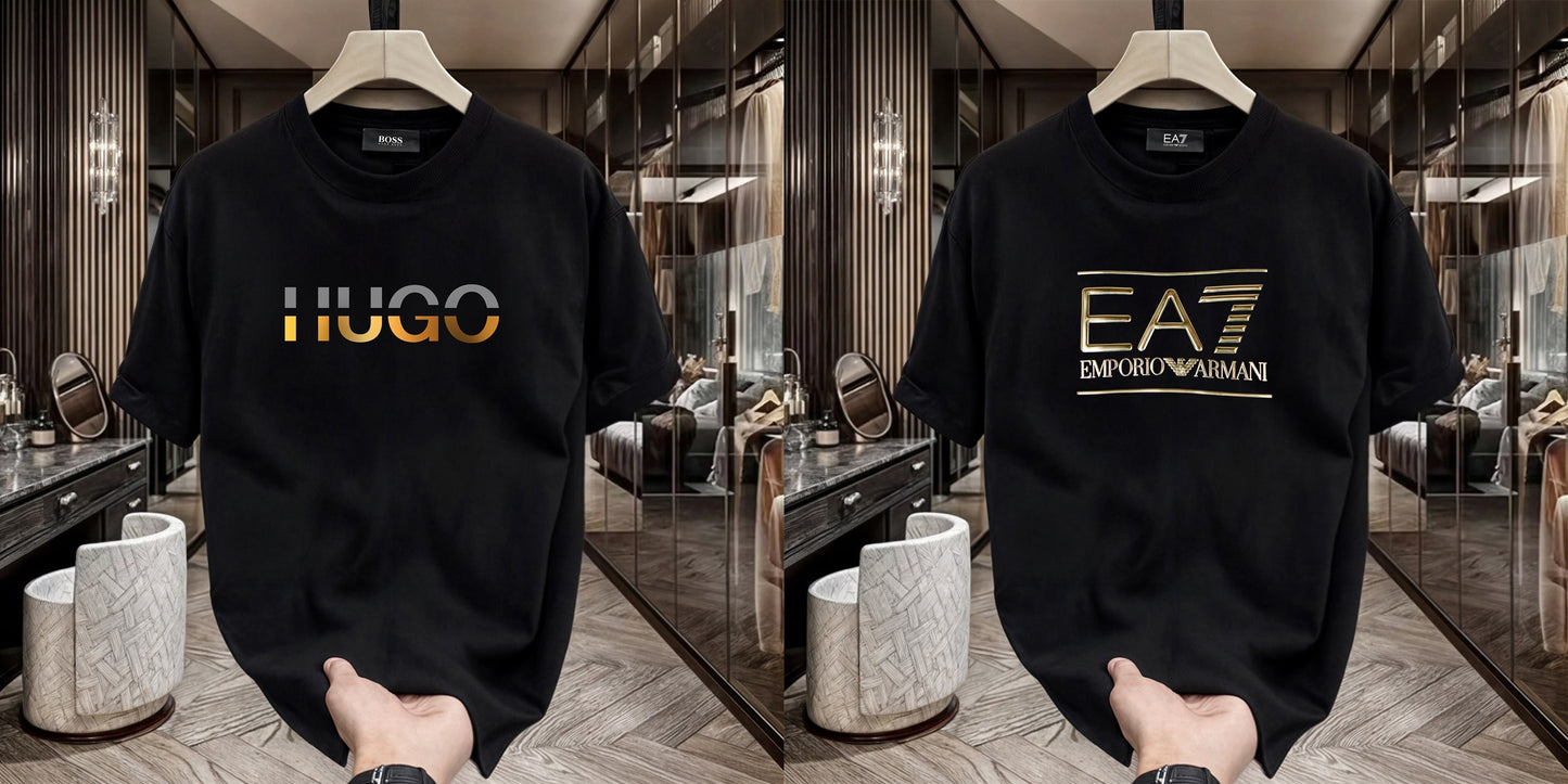 Men's Premium Selling T-Shirts (BD-HUGO GOLD+EA 7)