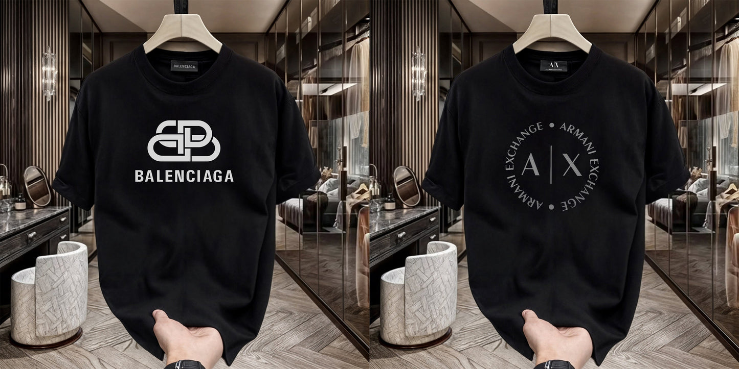 Men's Premium Selling T-Shirt (BD-Balenciaga New +Armani Round)