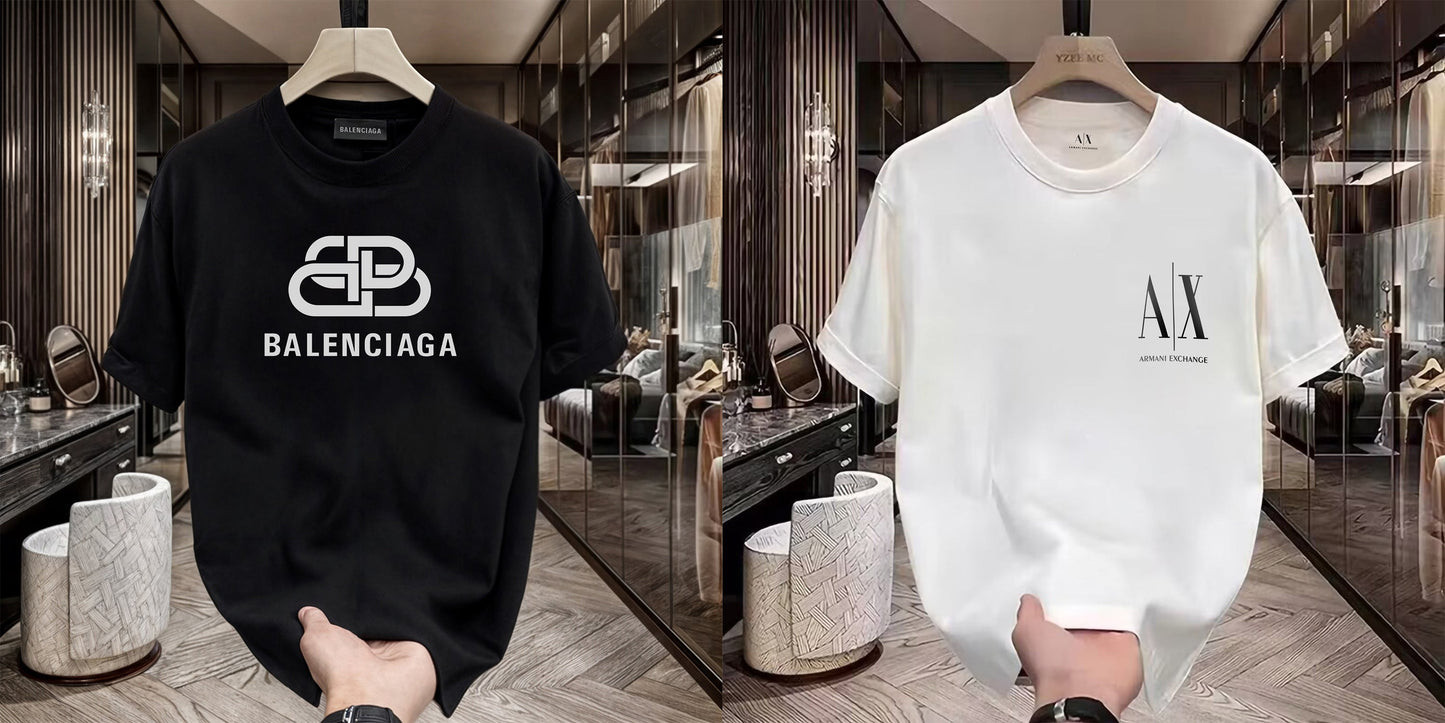 Men's Premium Selling T-Shirt (BD-Balenciaga New +Small AX Black)