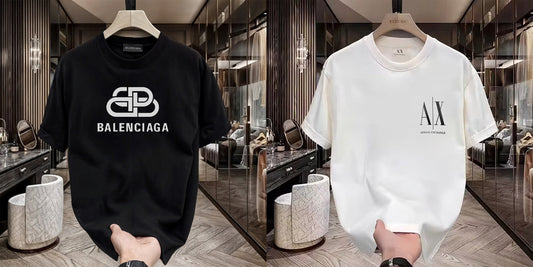 Men's Premium Selling T-Shirt (BD-Balenciaga New +Small AX Black)