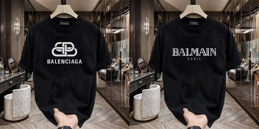 Men's Premium Selling T-Shirt (BD-Balenciaga New +Balmain White)