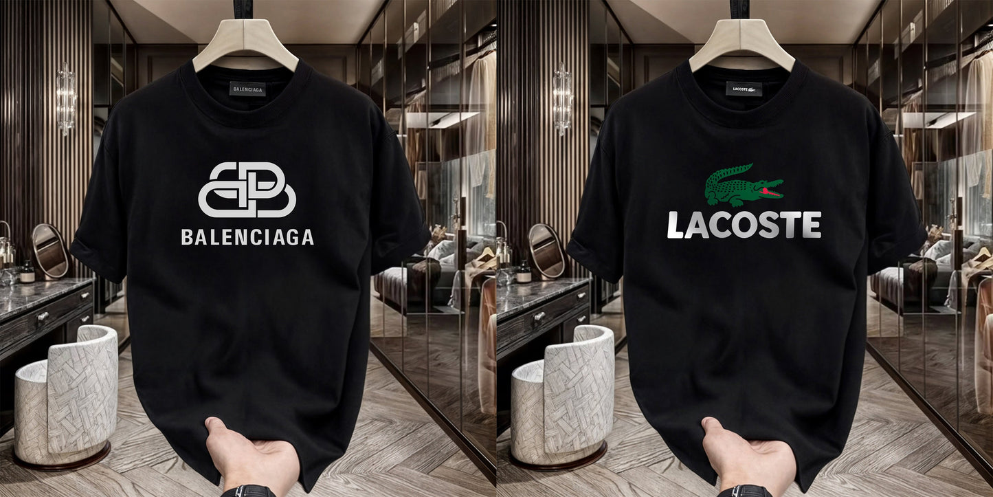Men's Premium Selling T-Shirt (BD-Balenciaga New +Lacoste)
