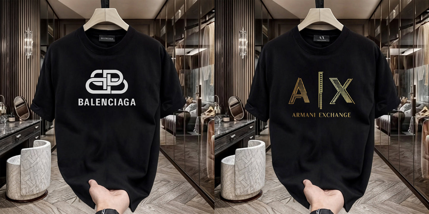 Men's Premium Selling T-Shirt (BD-Balenciaga New +AX Gold)