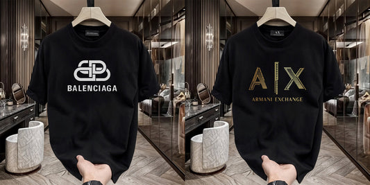 Men's Premium Selling T-Shirt (BD-Balenciaga New +AX Gold)