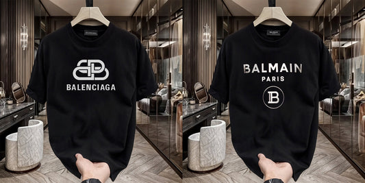 Men's Premium Selling T-Shirt (BD-Balenciaga New +Balmain Silver)