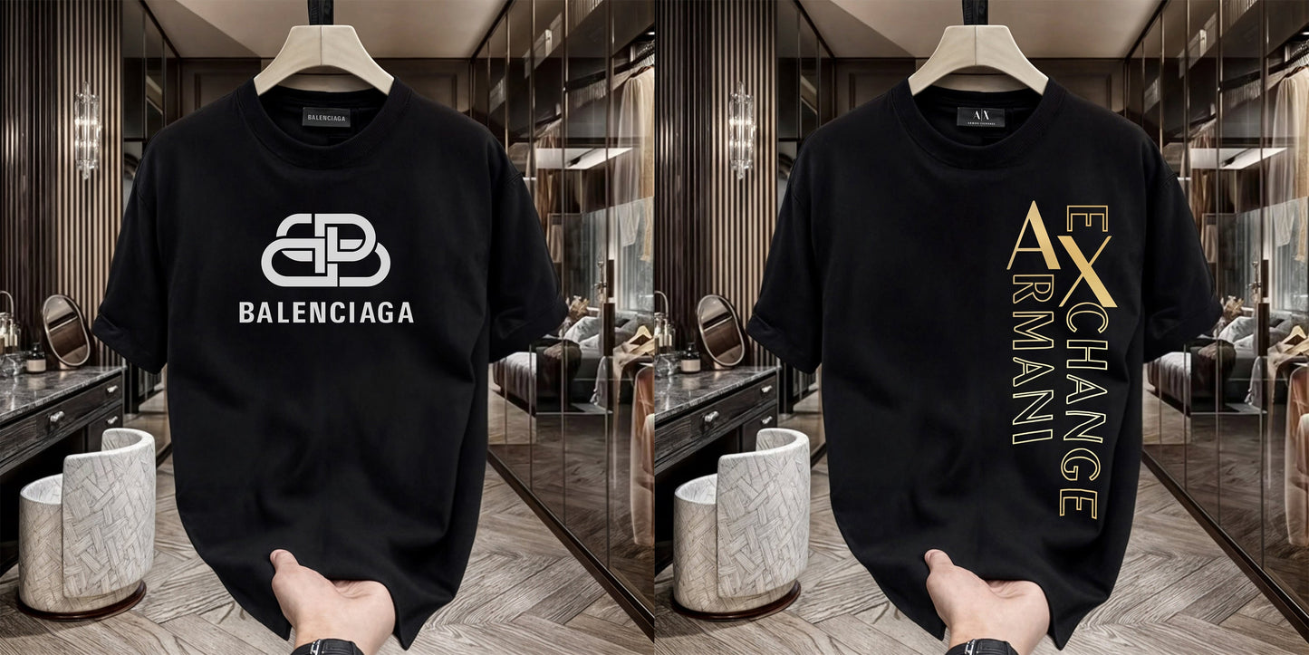 Men's Premium Selling T-Shirt (BD-Balenciaga New +Armani Exchange)