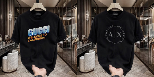 Men's Premium Selling T-Shirt (BD-Gucci California +Armani Round)