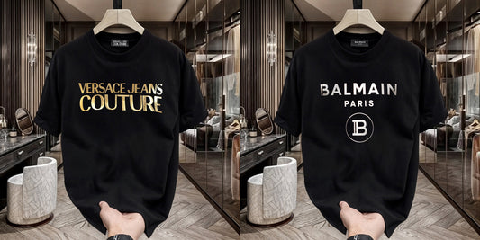 Men's Premium Selling T-Shirts (BD-Versace+ Balmain Silver)