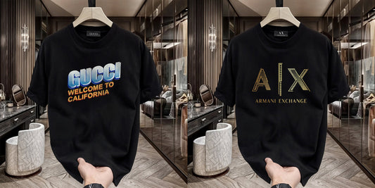 Men's Premium Selling T-Shirt (BD-Gucci California +AX Gold)