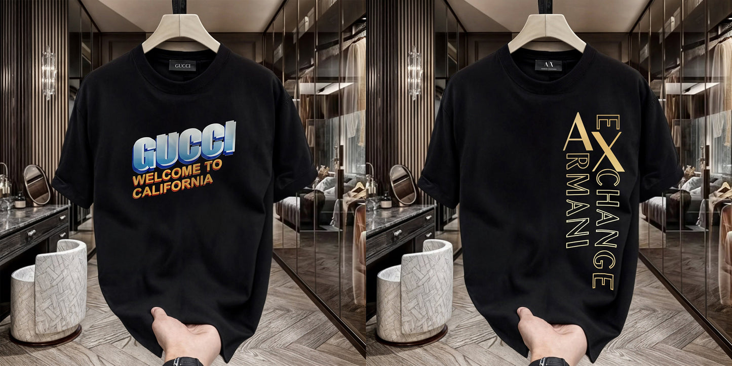 Men's Premium Selling T-Shirt (BD-Gucci California +Armani Exchange)