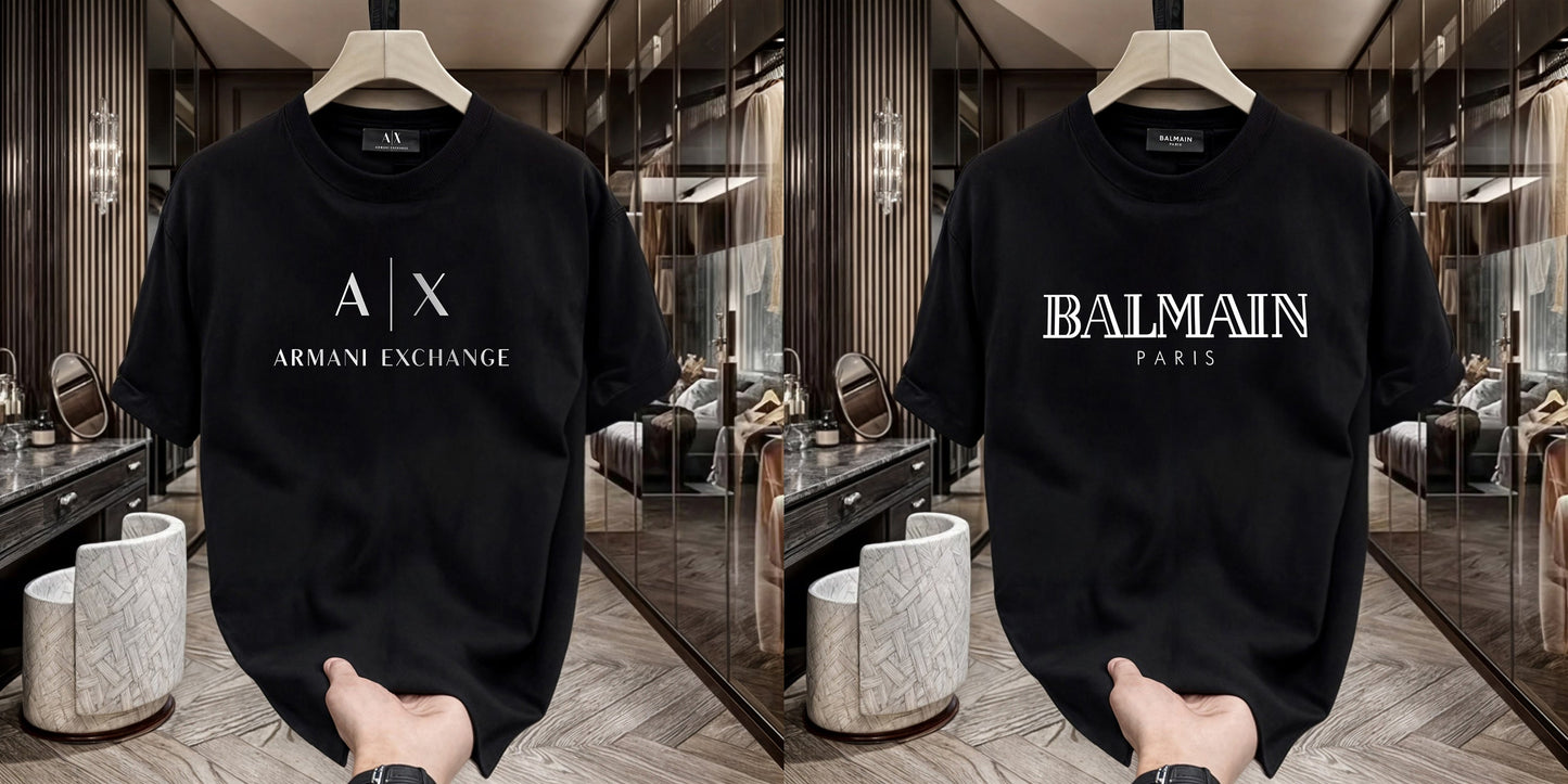 Men's Premium Selling T-Shirts (BD-AX White+ Balmain White)