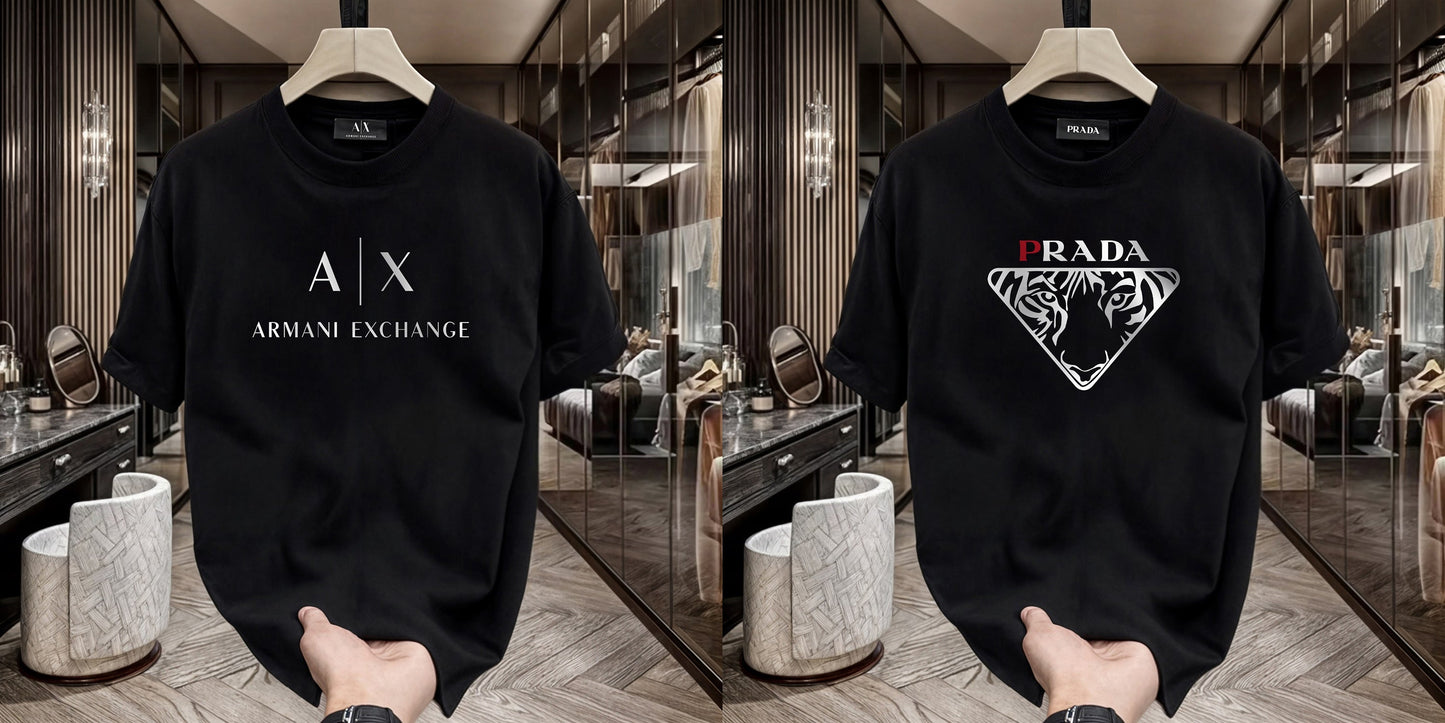 Men's Premium Selling T-Shirts (BD-AX White+ Prada)