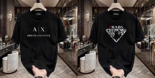 Men's Premium Selling T-Shirts (BD-AX White+ Prada)