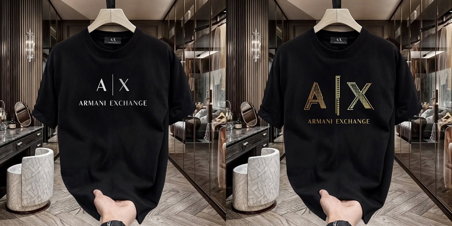 Men's Premium Selling T-Shirts (BD-AX WHITE+AX GOLD)